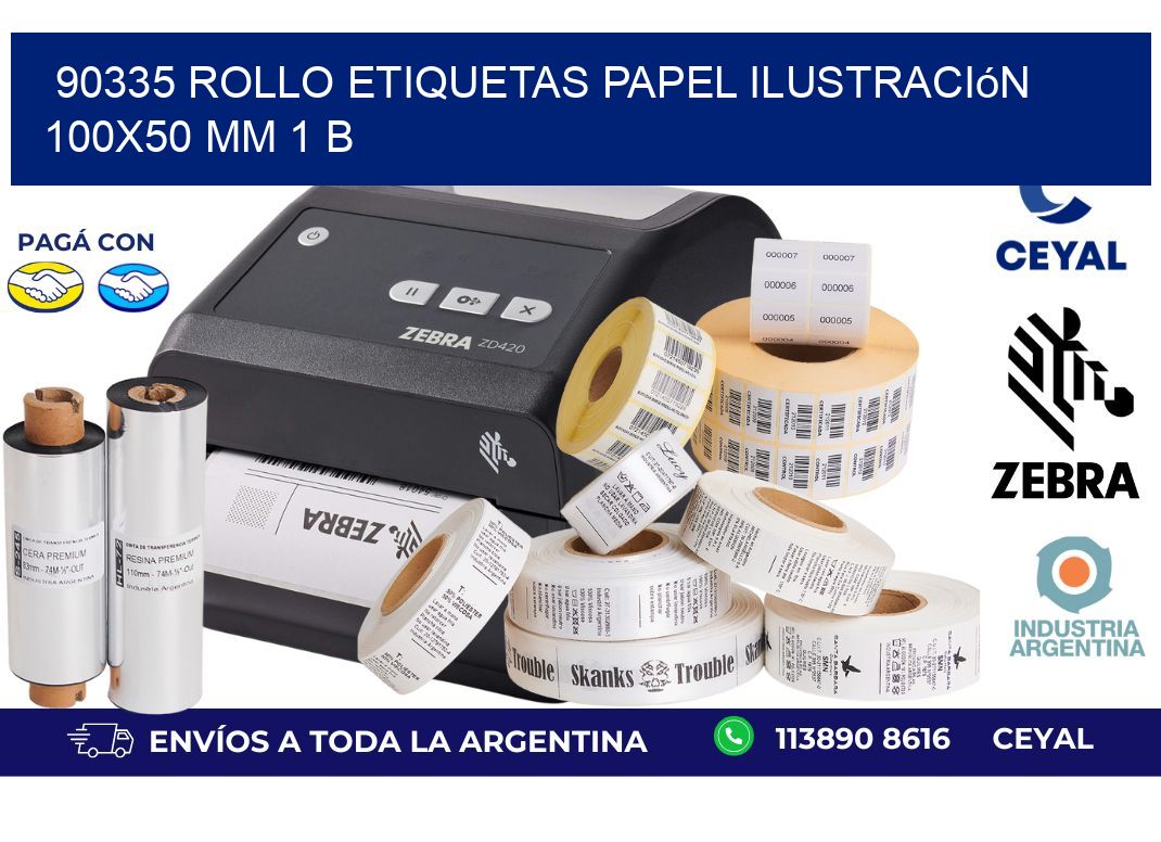 90335 Rollo Etiquetas Papel Ilustración 100x50 Mm 1 B