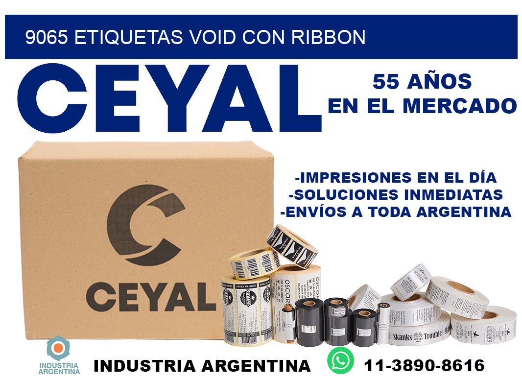 9065 etiquetas void con ribbon