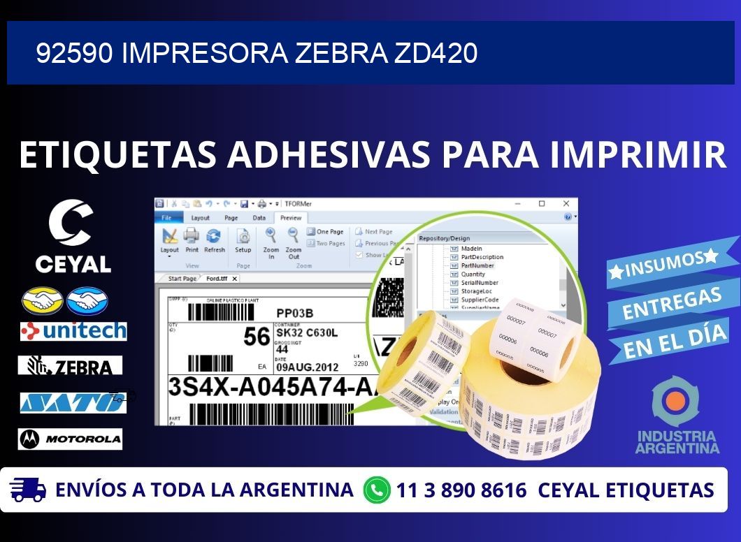 92590 Impresora Zebra ZD420
