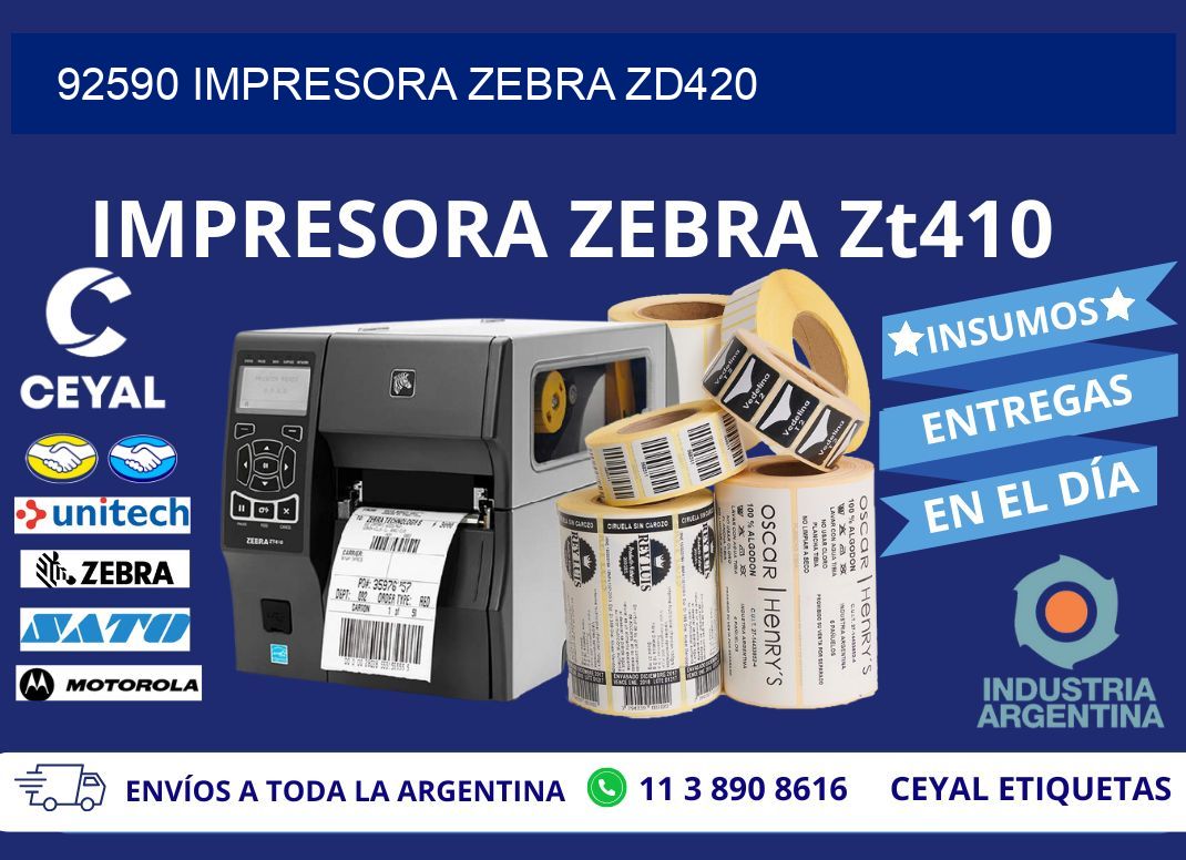 92590 Impresora Zebra ZD420