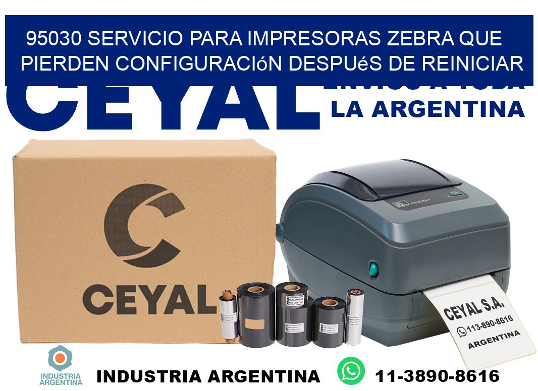 95030 servicio para impresoras zebra que pierden configuración después de reiniciar