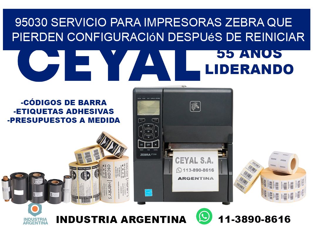 95030 servicio para impresoras zebra que pierden configuración después de reiniciar