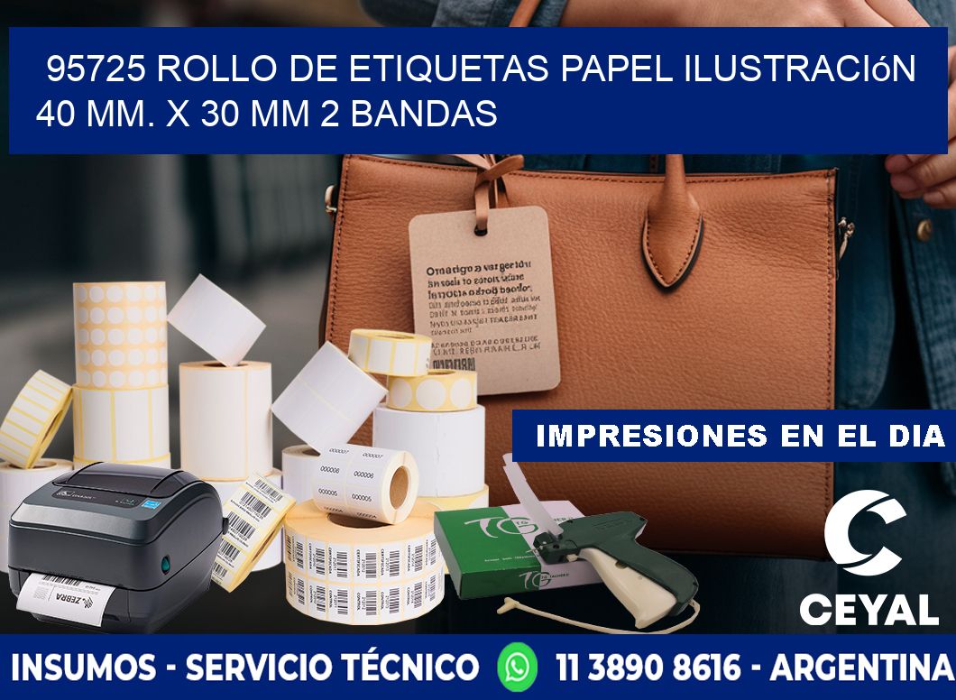95725 Rollo de Etiquetas Papel Ilustración 40 mm. x 30 mm 2 Bandas