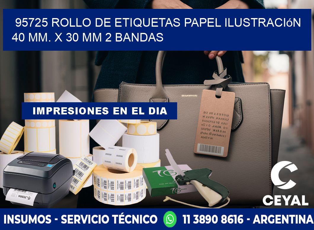 95725 Rollo de Etiquetas Papel Ilustración 40 mm. x 30 mm 2 Bandas