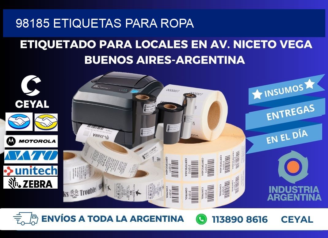 98185 etiquetas para ropa