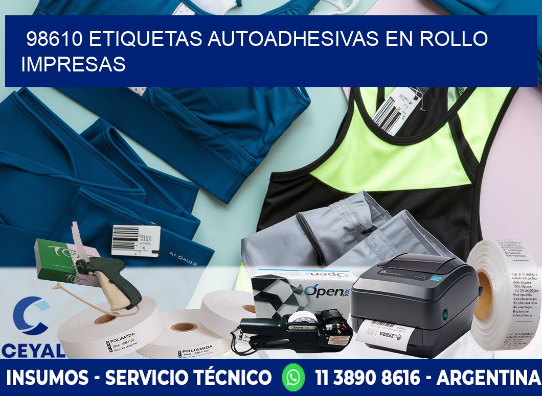 98610 Etiquetas autoadhesivas en rollo impresas