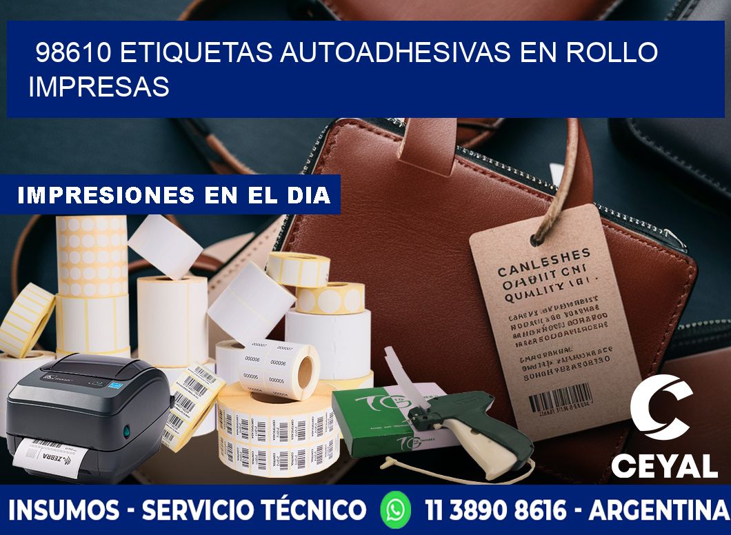 98610 Etiquetas autoadhesivas en rollo impresas