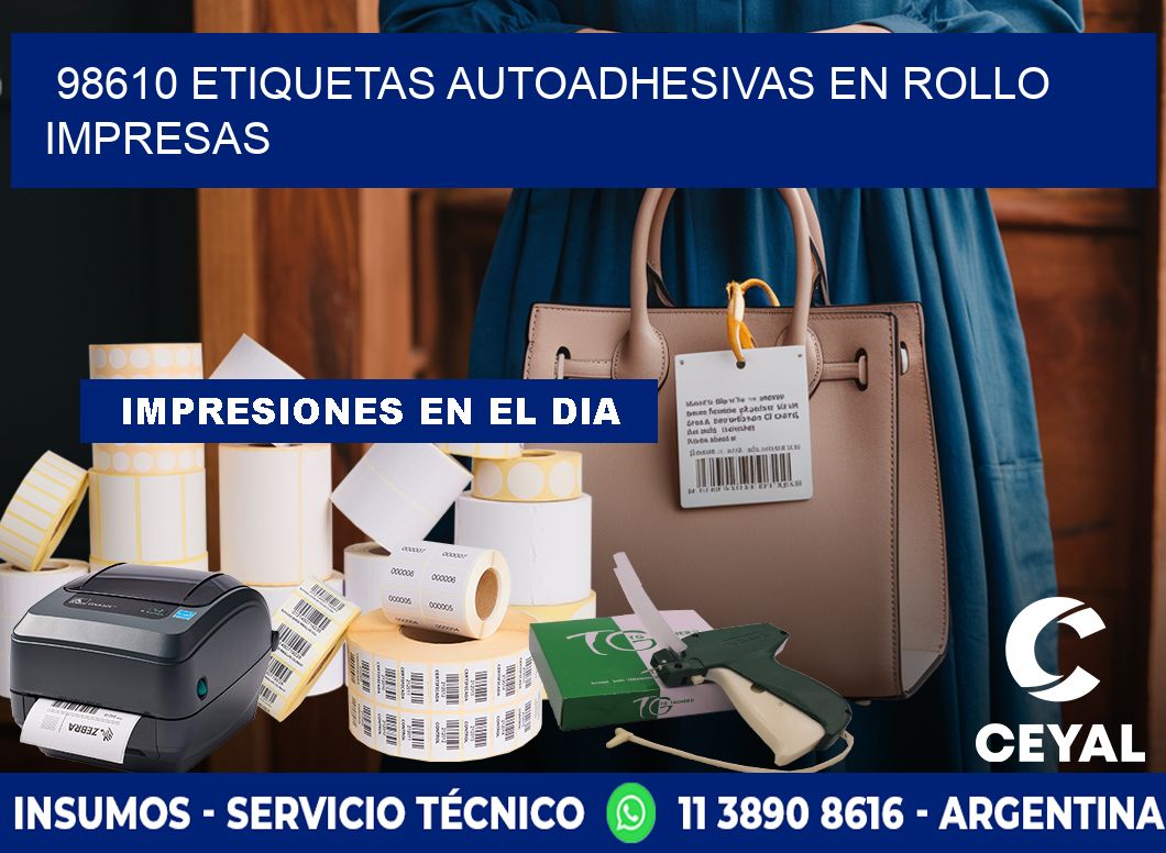 98610 Etiquetas autoadhesivas en rollo impresas