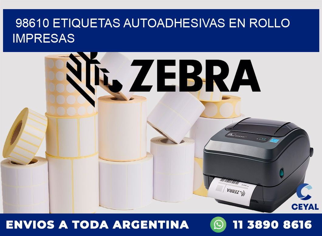 98610 Etiquetas autoadhesivas en rollo impresas