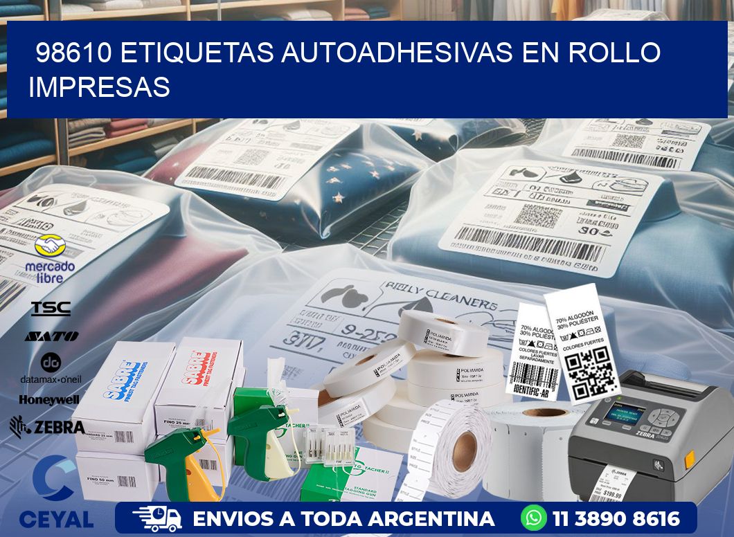 98610 Etiquetas autoadhesivas en rollo impresas