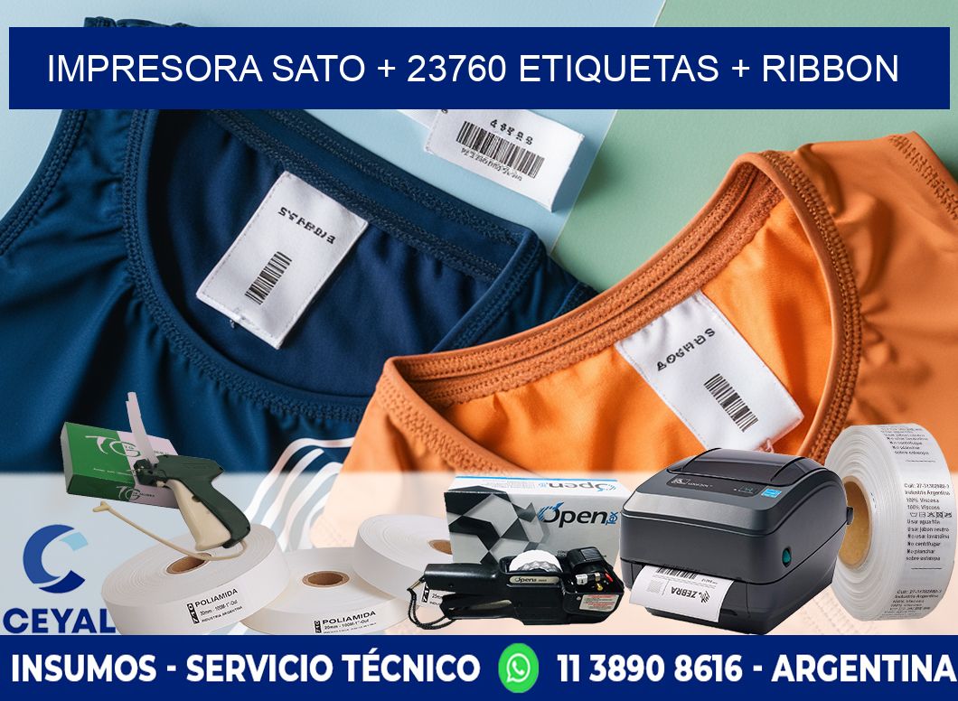 impresora SATO + 23760 etiquetas + ribbon