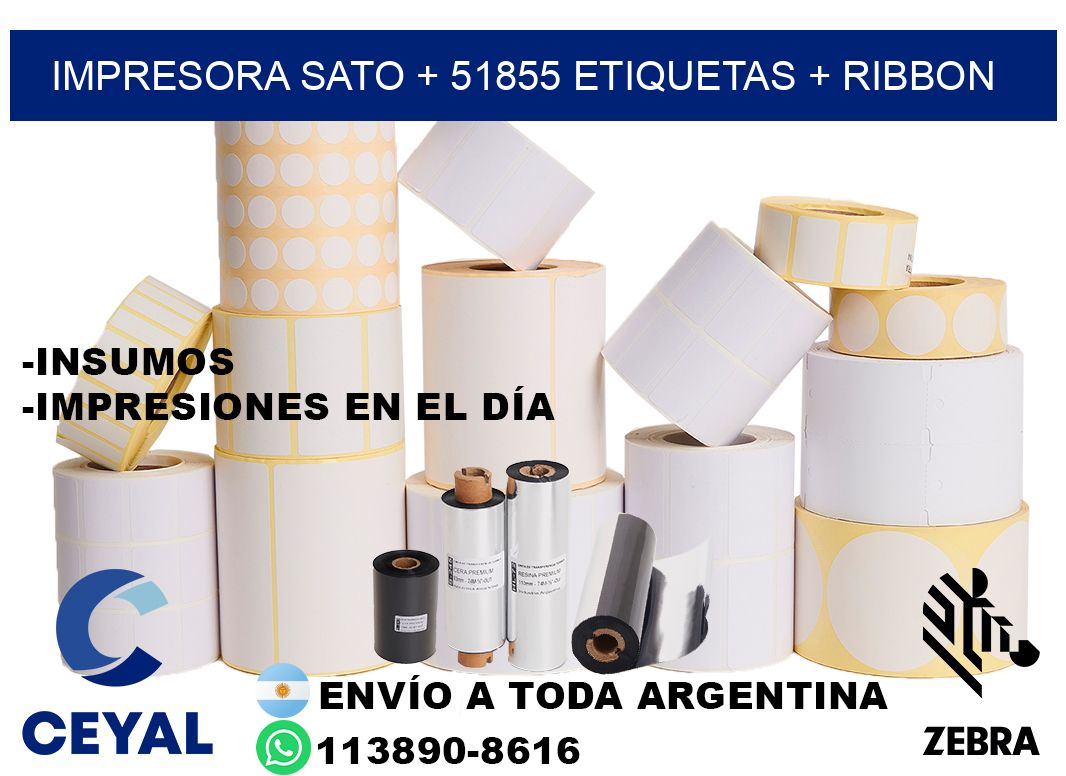 impresora SATO + 51855 etiquetas + ribbon