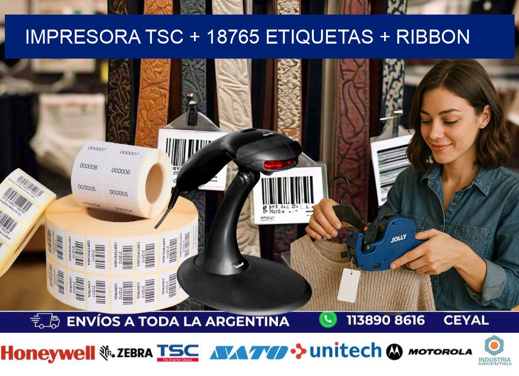 impresora TSC + 18765 etiquetas + ribbon