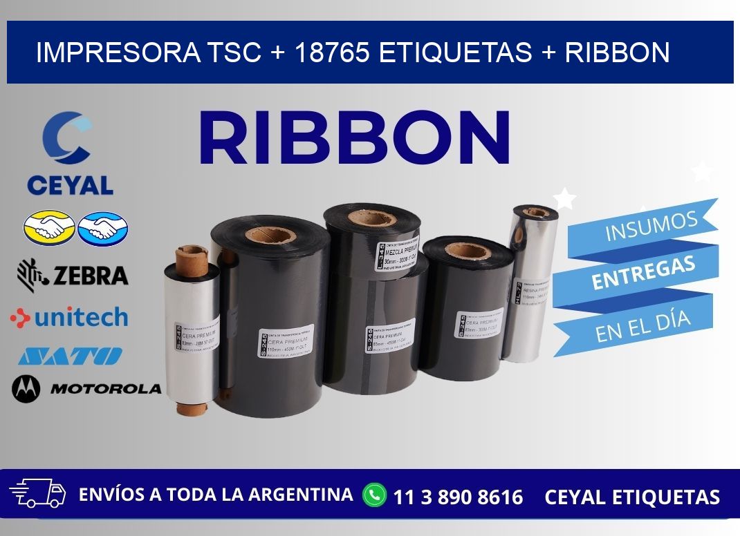 impresora TSC + 18765 etiquetas + ribbon