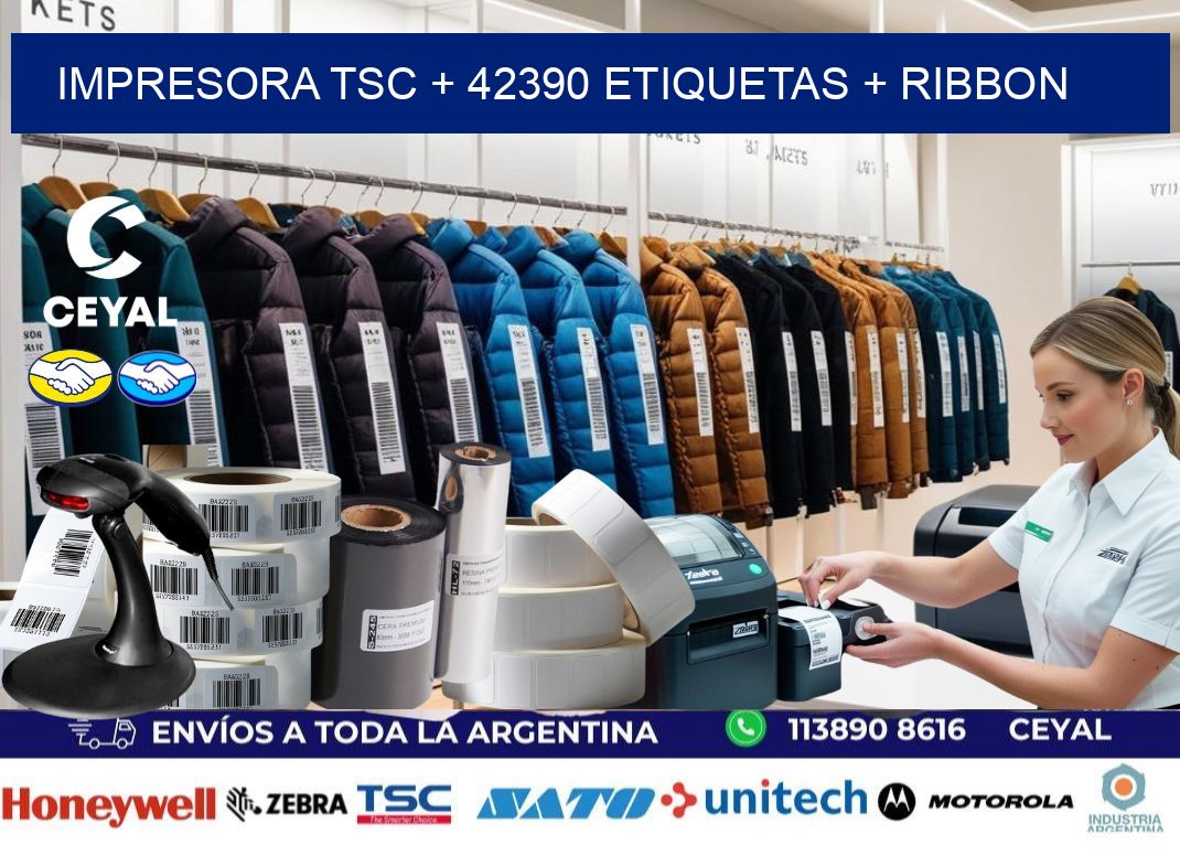 impresora TSC + 42390 etiquetas + ribbon