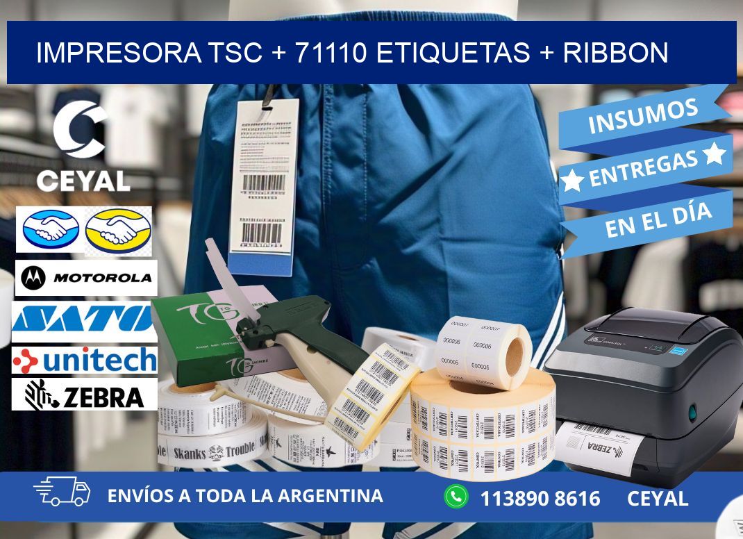impresora TSC + 71110 etiquetas + ribbon