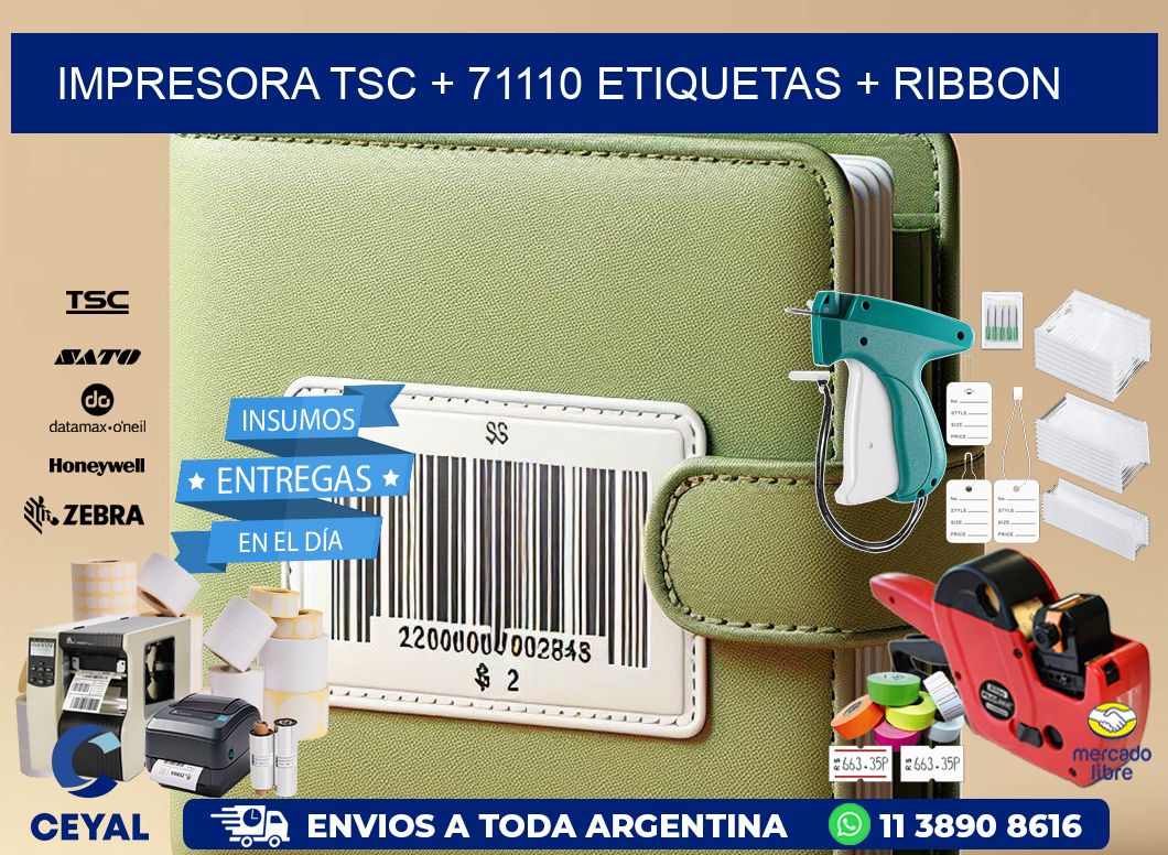 impresora TSC + 71110 etiquetas + ribbon