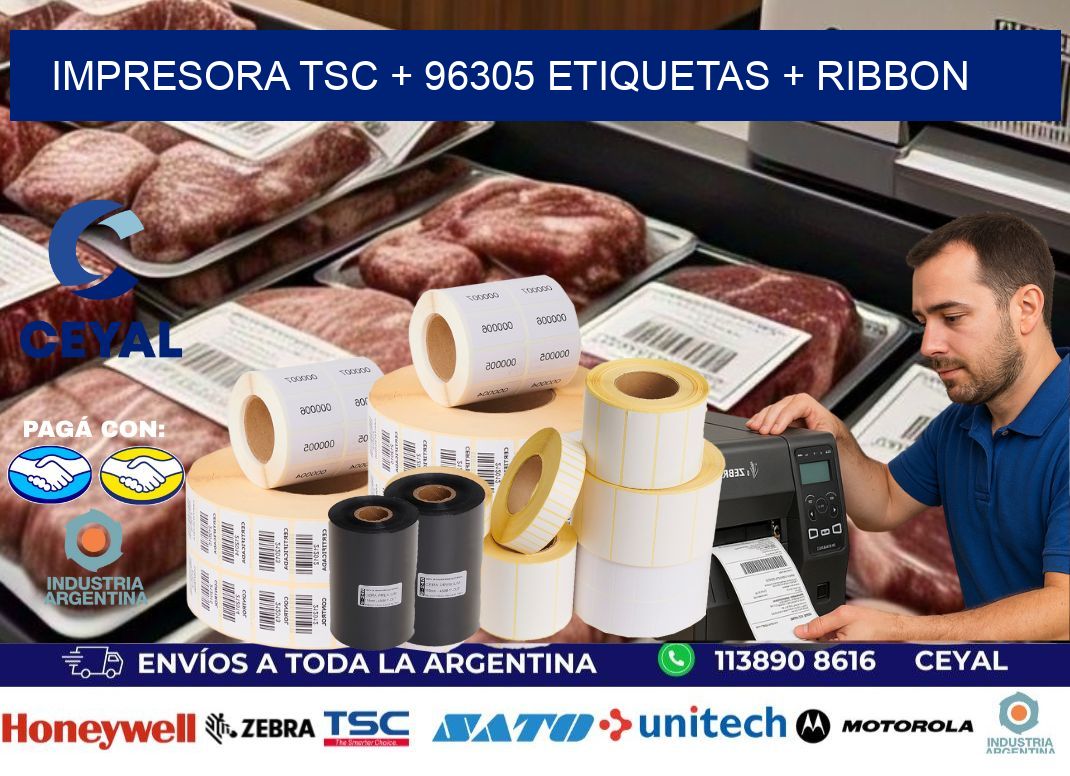 impresora TSC + 96305 etiquetas + ribbon