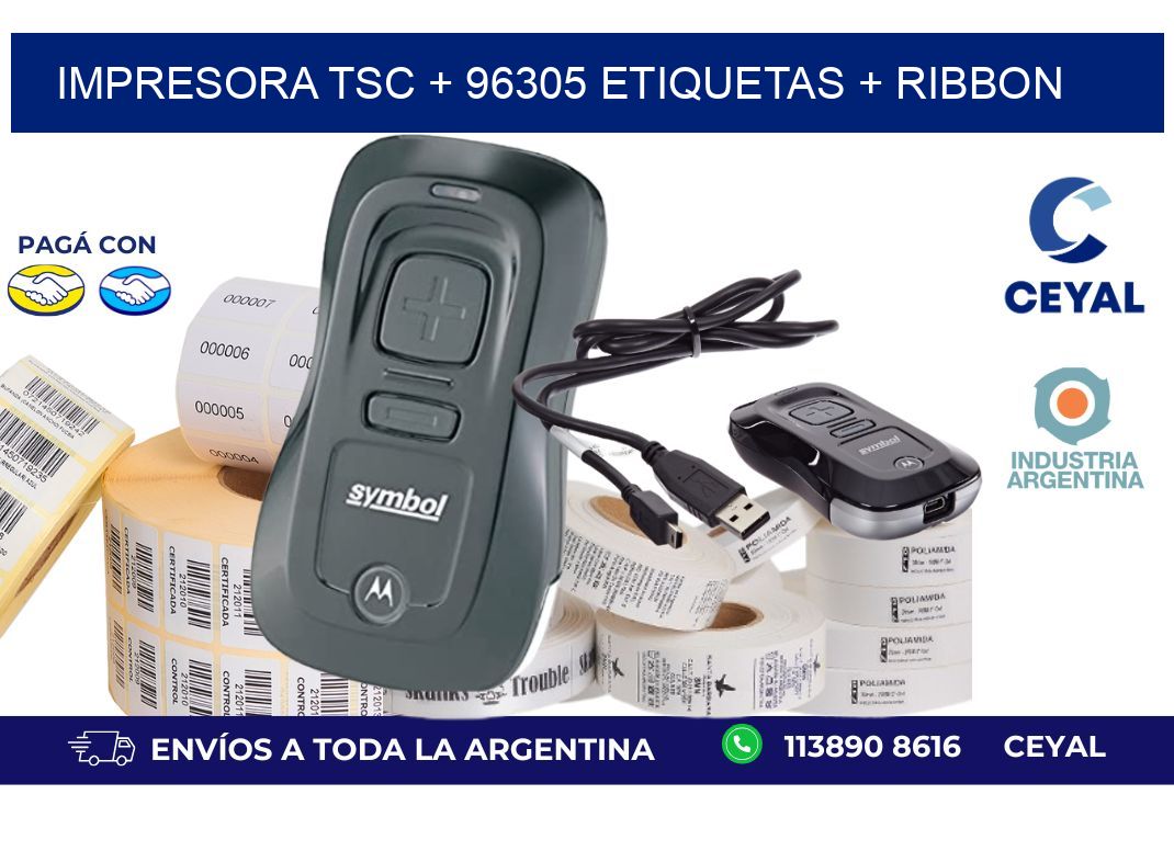 impresora TSC + 96305 etiquetas + ribbon