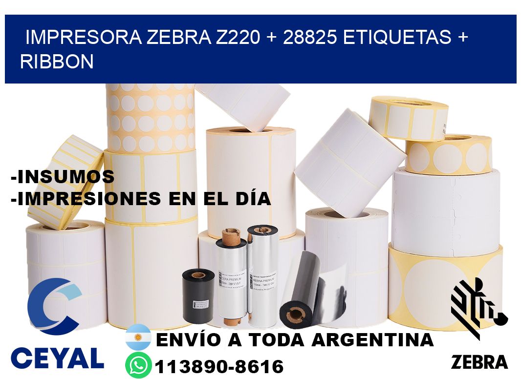 impresora zebra z220 + 28825 etiquetas + ribbon