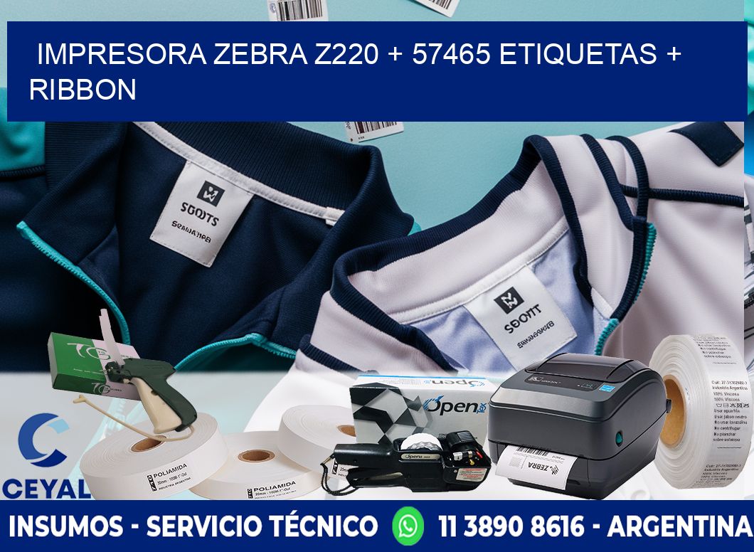 impresora zebra z220 + 57465 etiquetas + ribbon