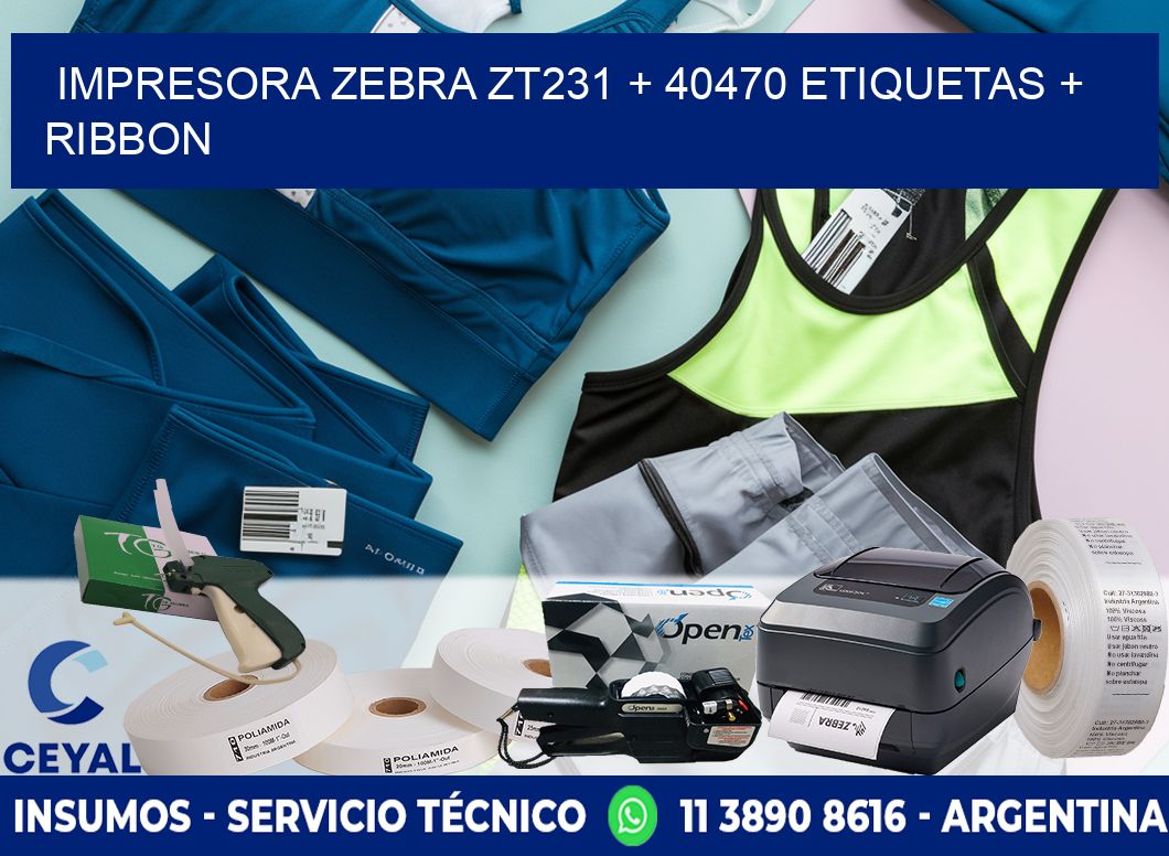 impresora zebra zt231 + 40470 etiquetas + ribbon