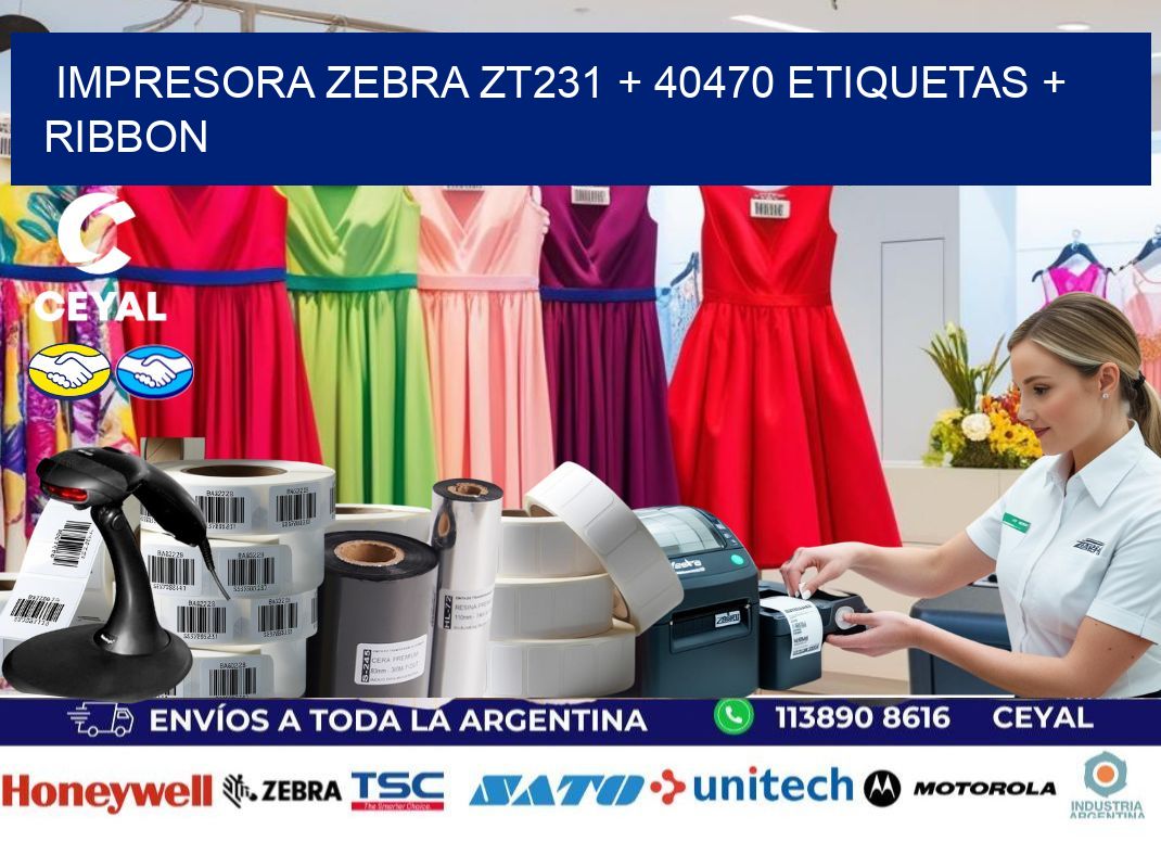 impresora zebra zt231 + 40470 etiquetas + ribbon