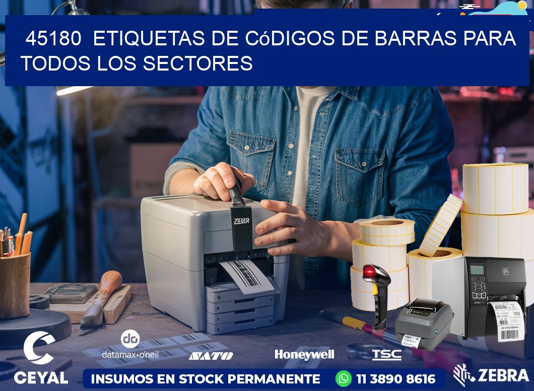 ️45180  Etiquetas de Códigos de Barras para Todos los Sectores