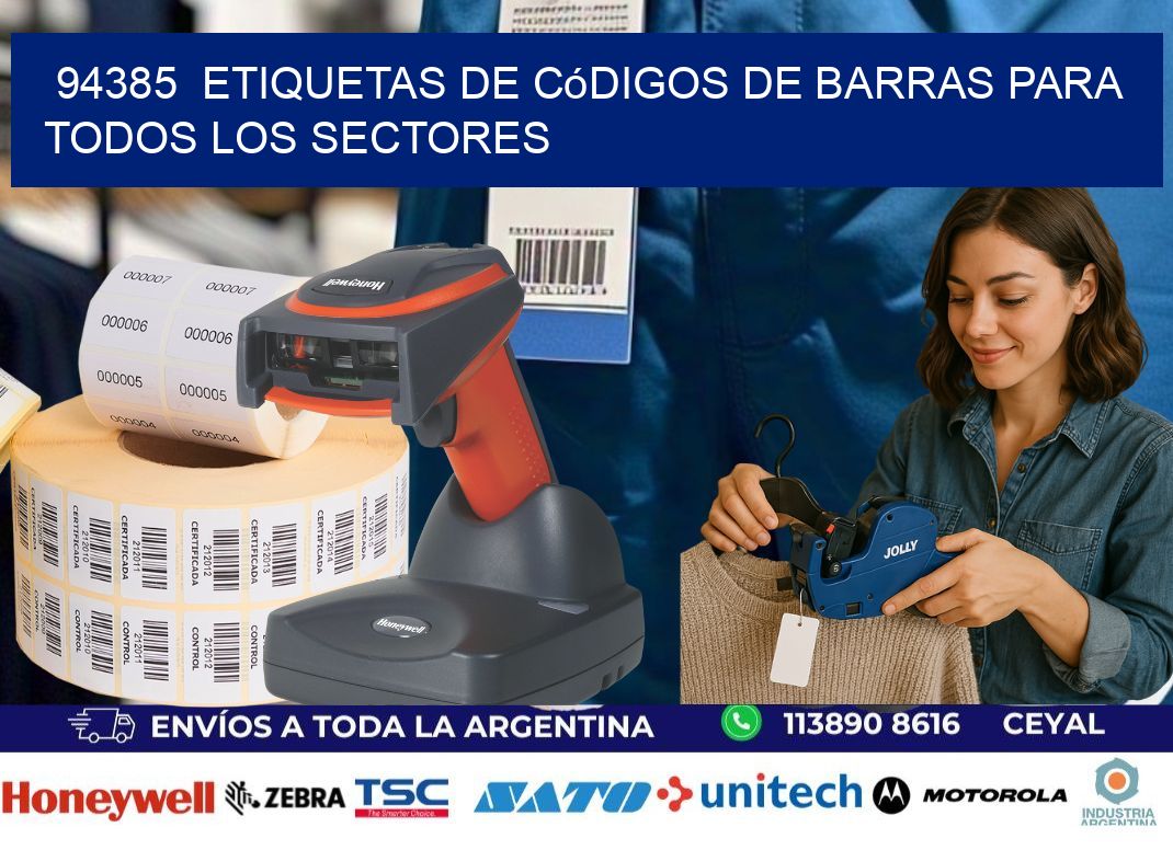 ️94385  Etiquetas de Códigos de Barras para Todos los Sectores