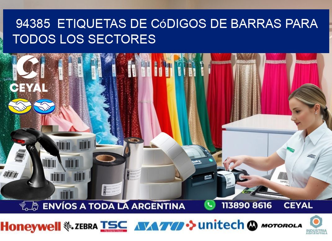 ️94385  Etiquetas de Códigos de Barras para Todos los Sectores