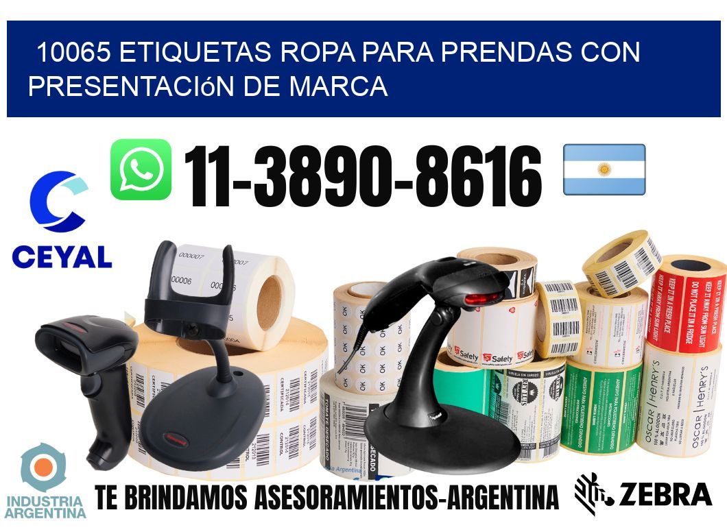 10065 Etiquetas ropa para prendas con presentación de marca