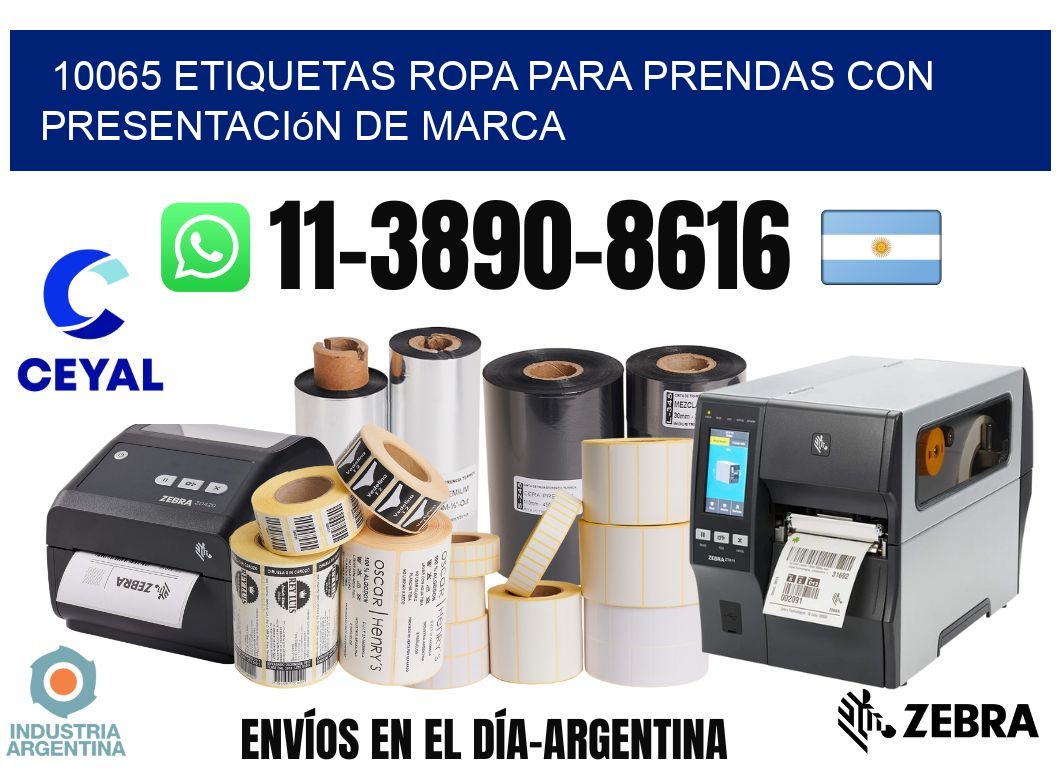 10065 Etiquetas ropa para prendas con presentación de marca