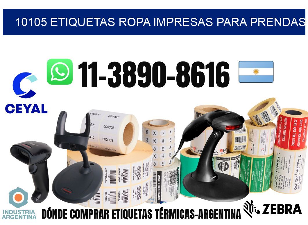 10105 Etiquetas ropa impresas para prendas