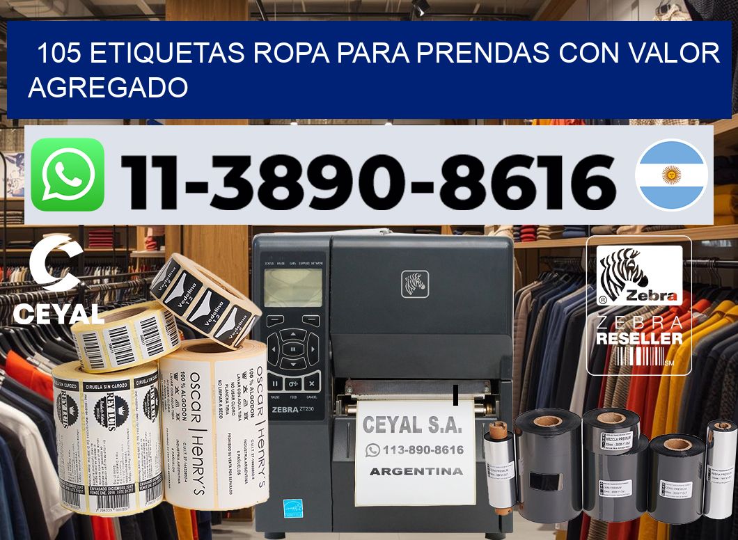 105 Etiquetas ropa para prendas con valor agregado