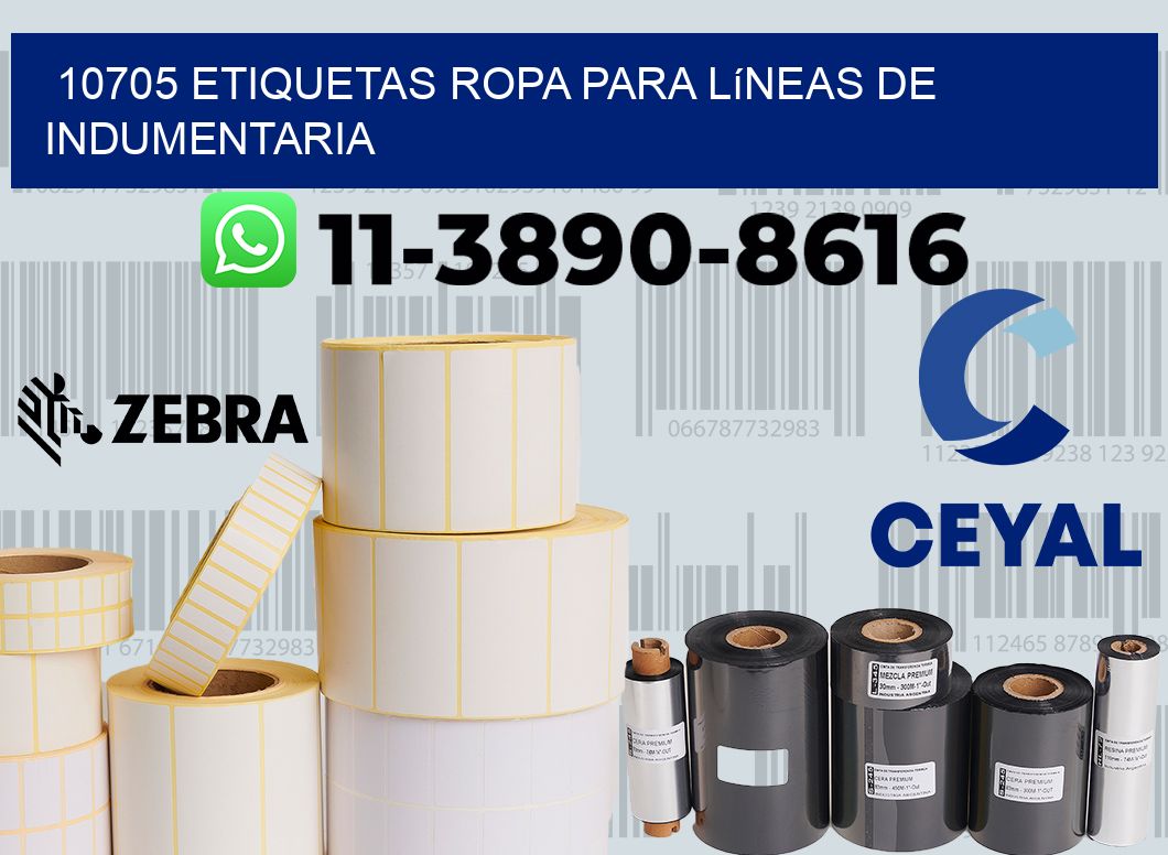 10705 Etiquetas ropa para líneas de indumentaria