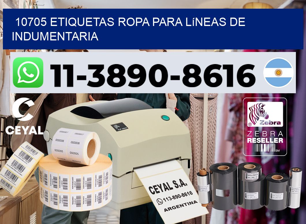 10705 Etiquetas ropa para líneas de indumentaria