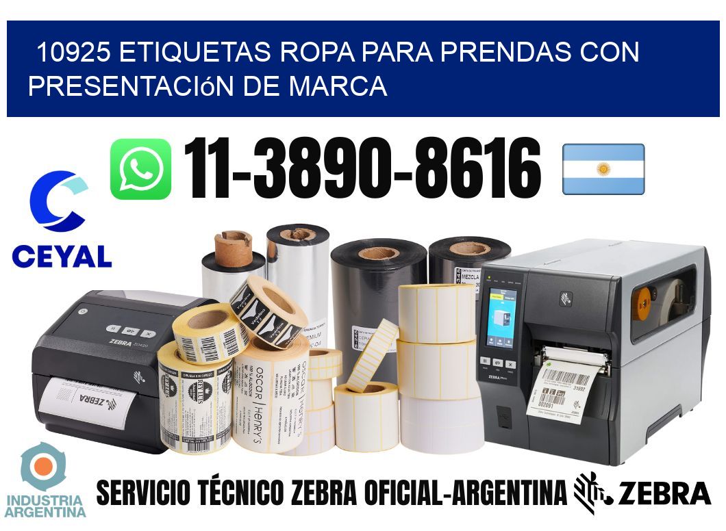 10925 Etiquetas ropa para prendas con presentación de marca