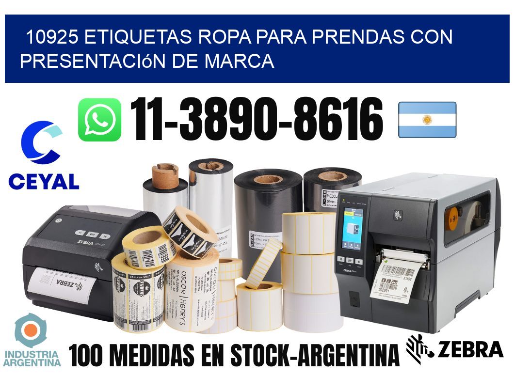 10925 Etiquetas ropa para prendas con presentación de marca