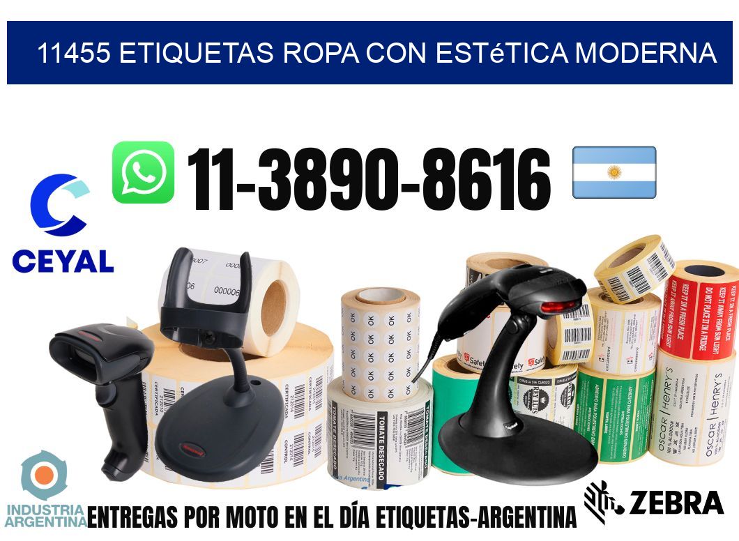 11455 Etiquetas ropa con estética moderna