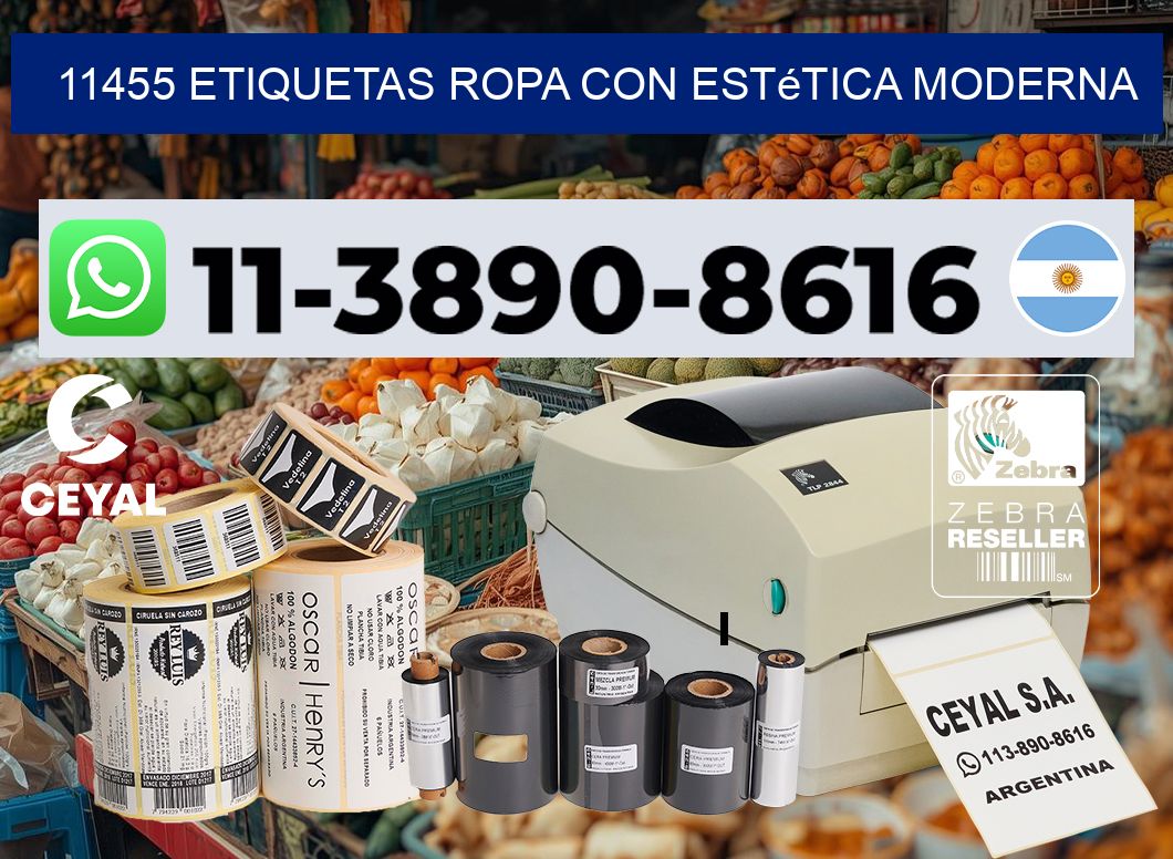 11455 Etiquetas ropa con estética moderna