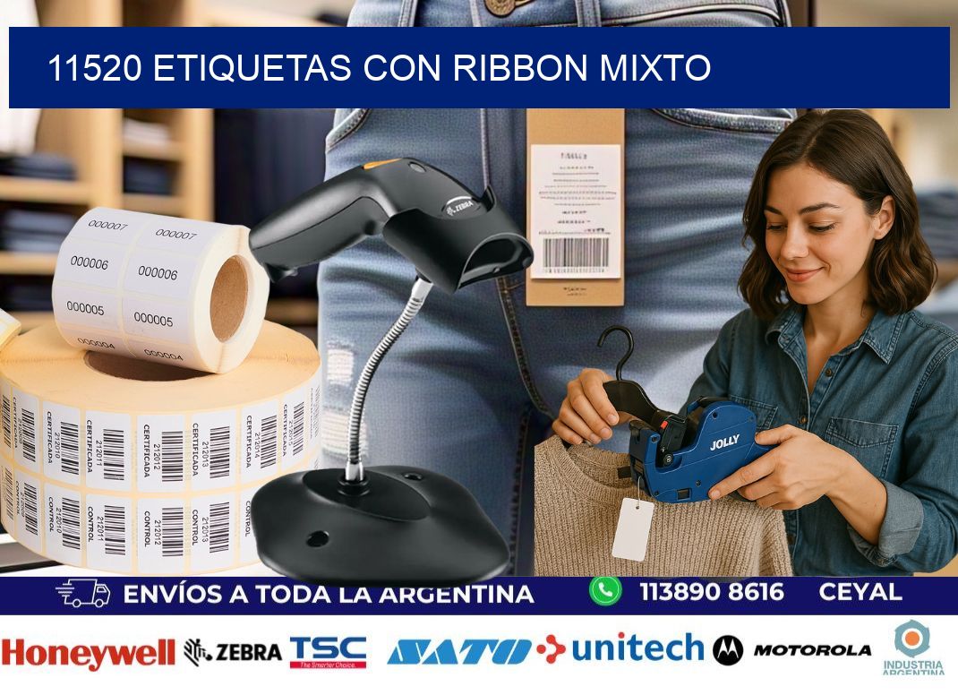 11520 etiquetas con ribbon mixto