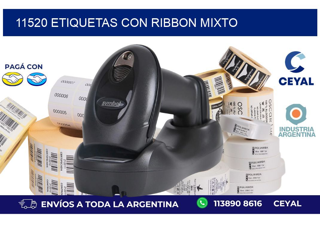 11520 etiquetas con ribbon mixto