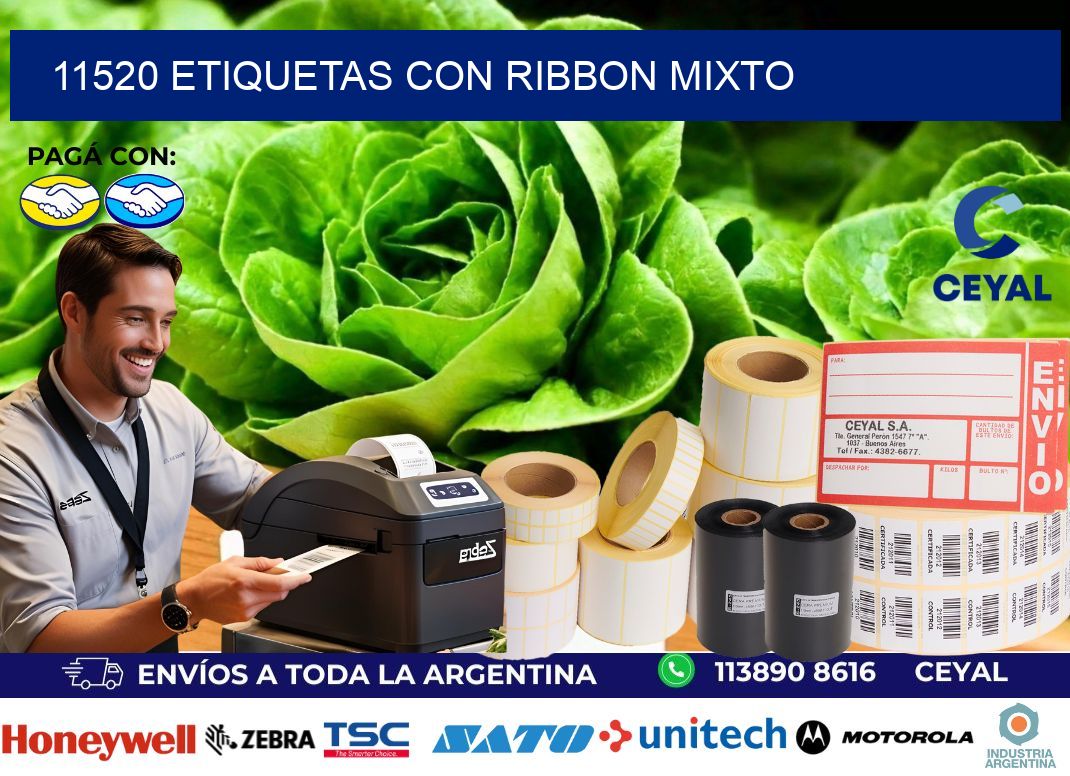 11520 etiquetas con ribbon mixto