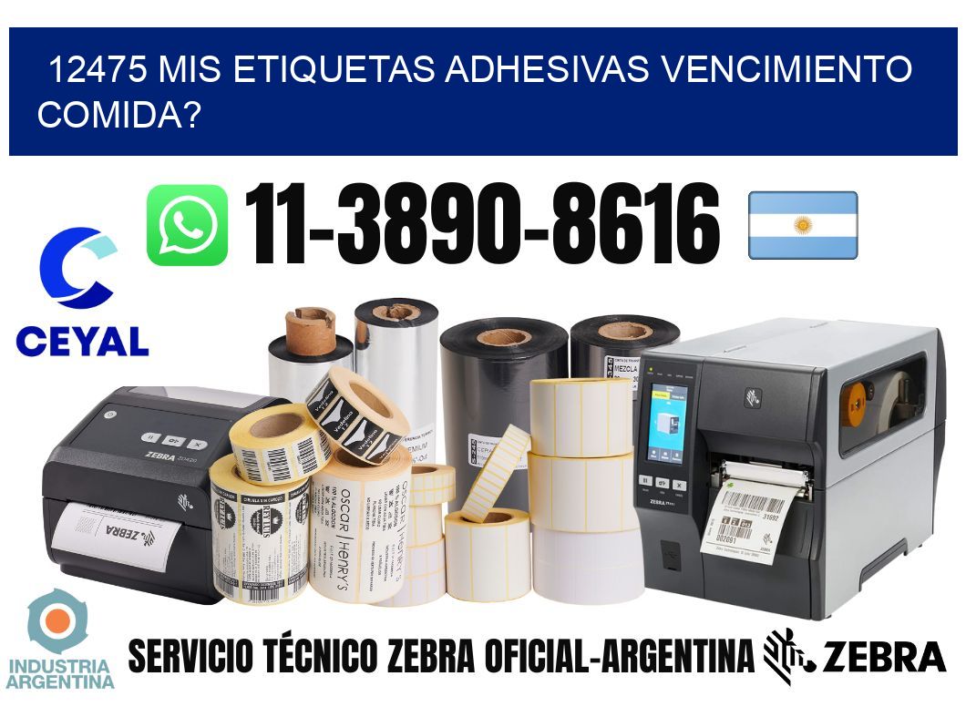 12475 mis etiquetas adhesivas vencimiento comida?