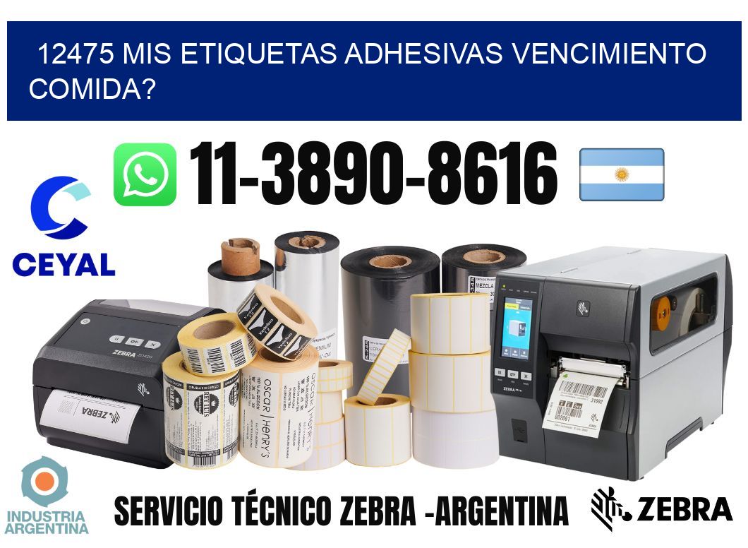 12475 mis etiquetas adhesivas vencimiento comida?