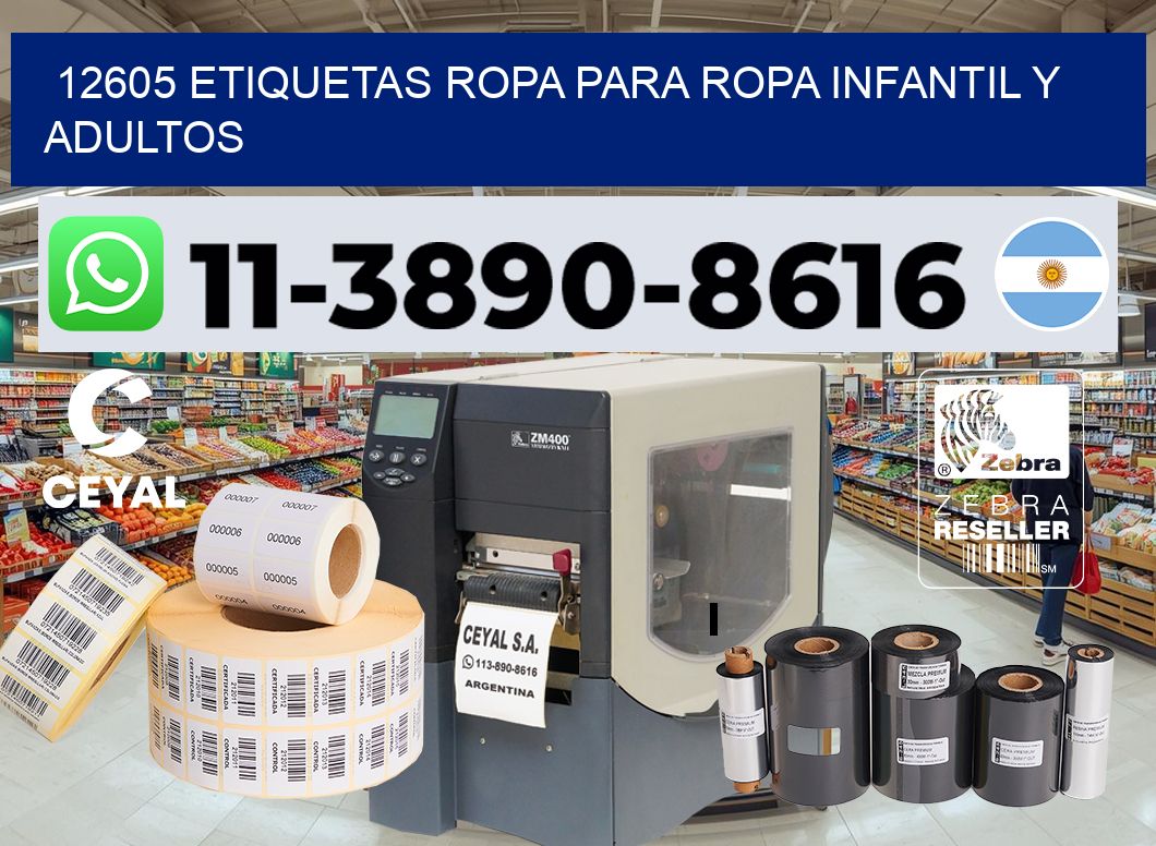 12605 Etiquetas ropa para ropa infantil y adultos