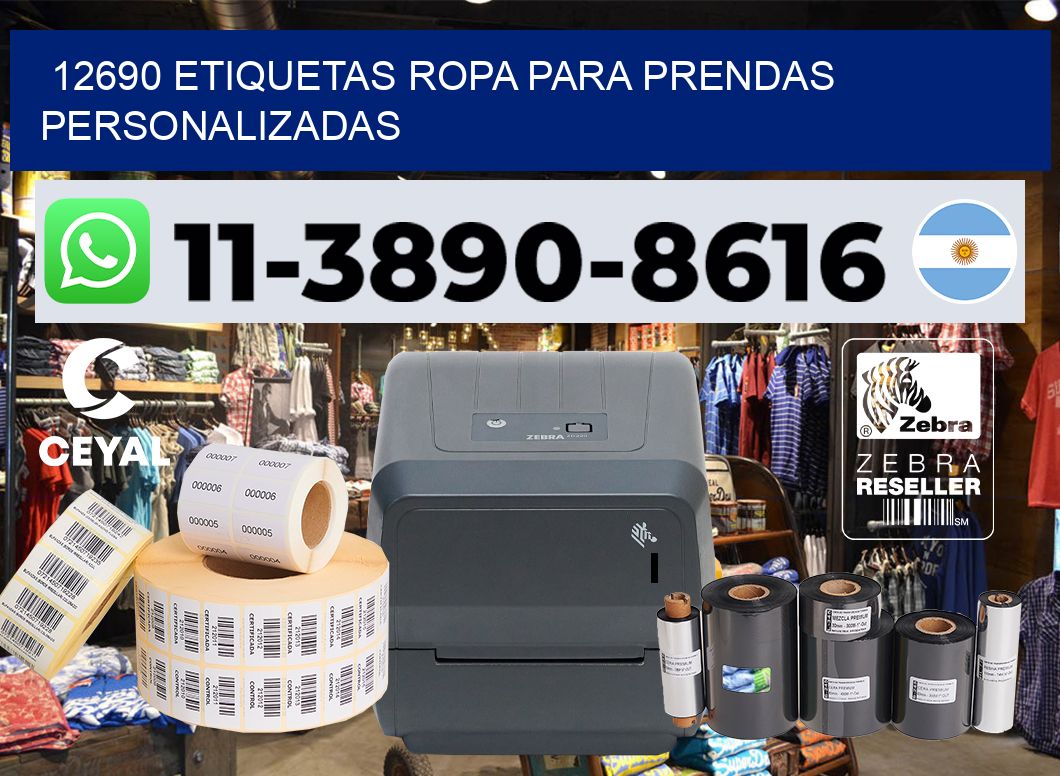 12690 Etiquetas ropa para prendas personalizadas