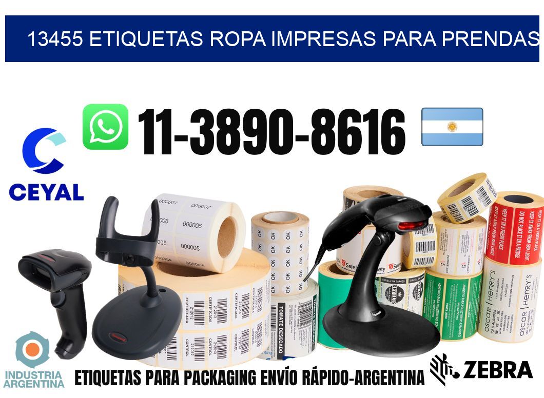 13455 Etiquetas ropa impresas para prendas