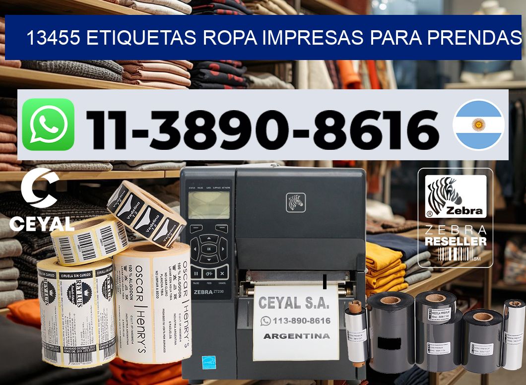 13455 Etiquetas ropa impresas para prendas