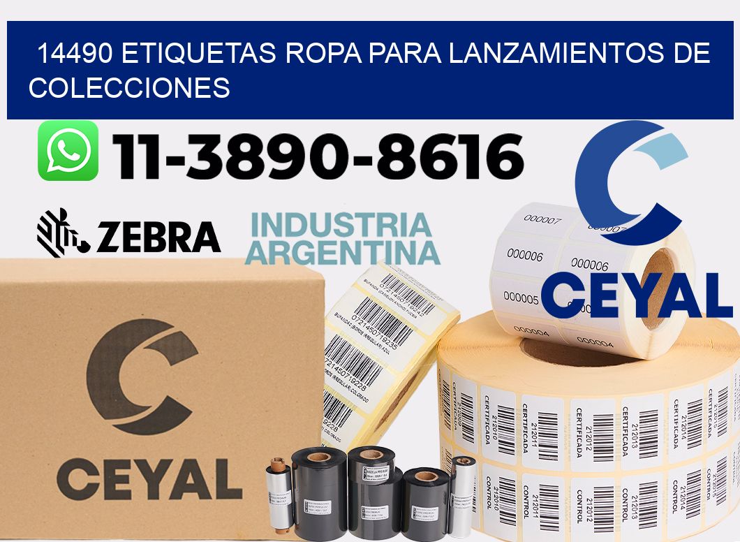 14490 Etiquetas ropa para lanzamientos de colecciones